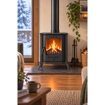 Reyo Stove Sisam Camlı Mini Döküm Soba