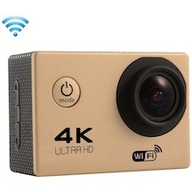 F60 2.0 İnç Ekran 170 Derece Geniş Açılı Wifi Sport Action Camera Kamera Kamerası, Su Geçirmez Konut Kılıfı, Destek 64gb Mikro Sd Kartı Altın