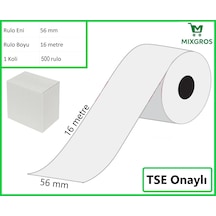 56x16 Metre Termal Kredi Kartı Ve Yazarkasa Pos Rulosu 500 Adet