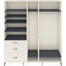 Hyperion Dolap 9 Raflı 3 Çekmeceli 3 Askılı 220x44x243 Aytaşı-antrasit/aytaşı Antrasıt/aytası - Aytası