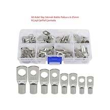 60 Adet Skp Sıkmalı Kablo Pabucu 6-25mm 8 Çeşit Şeffaf Çantada