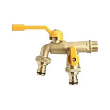 Bosphorusboutique02 Çift Su Musluk Adaptörü 1/2 1, Duvara Monte Pirinç Musluk, Bahçe Ve Ev Kullanımı 1