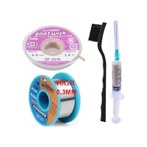 Flux Lehim Toplama,lehim Emme Teli 2,0mm Ve Lehim Teli Soldering Mechanic 40gr 0,3mm 4in1 Arada St01