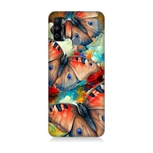 Infinix Hot 9 Uyumlu Soft Renkli Kelebekler Desenli Silikon Kılıf