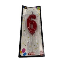 6 Yaş Yeni Kırmızı Rakam Mum
