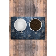 Evaşk Vinil Kaymaz Tabanlı Keçe Baskılı Evcil Hayvan Pet Mama  Paspası 45x75 Renk PATİ PM1245PA