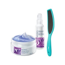 Avon Foot Works Lavanta Özlü Bakım Kremi 150 ml + Ayak Spreyi 100 + Ayak Ponzası