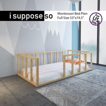 Markaawm Markaawm Montessori Çocuk Yatak Doğal Çam 90X190 Karyola Yıldız