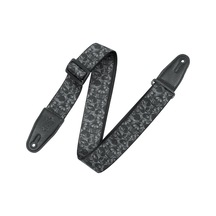 Levy's Deri Geniş Polyester Siyah Ve Gri Kafatası Motifli Gitar Askısı Mpd2-111