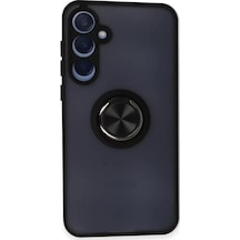Newface Samsung Uyumlu,  Galaxy A35 5g Kılıf Montreal Yüzüklü Silikon Kapak - Siyah - Özel Seri 8683140692872