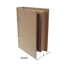 Ku254 Orta Boy Kitap Kutusu, Boyasız Ham Ahşap Mdf Kutu