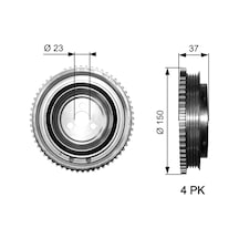 Krank Kasnak - Fiat Palio, 500, Panda, Grande Punto, Punto, Doblo, Bravo, Stilo, Idea, Siena, Mito - Gates-tvd1053 40503626