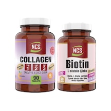 Tip 1-2-3 Collagen Kolajen 1000 Mg 90 Tablet Biotin 60 Tablet 2 Ürün 1 Arada.