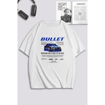 Unisex Kadın Erkek Hızlı Ve Öfkeli Bullet & Suki Baskılı Özel Tasarım Oversize T-shirt Beyaz Mck0482 Beyaz