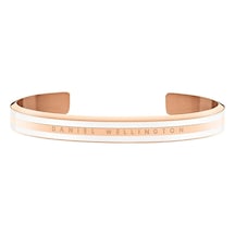 Classic Slim Bracelet Rose Gold Satin White Medium - Unisex Rose Gold