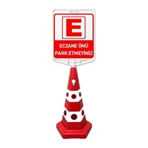 Eczane Önü Park Yapılmaz Çift Taraf Baskı + Kedi Gözlü Ağırlıklı Trafik Koni Trafik Dubası