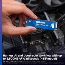 Tr Blue Sn5000 Nvme Ssd M.2 2280 2 Tb 5.000 Mb/sn'ye Kadar Okuma 4.000 Mb/sn'ye Kadar Yazma - Wds200t4b0e