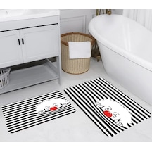 Eliana Home Dijital Baskılı 2'li Banyo Paspas Takımı Lna5264 Siyah