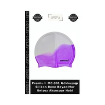 Premium Mc-901 Gökkuşağı Silikon Bone Beyaz-mor Unisex Aksesuar Hobi Çok Renkli