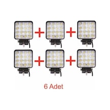 6 Adet 16 Led Kare Off Road Traktör Tir Kamyon Sis Fari Sis Lamba