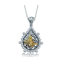 Gümüş Taşlı Tuğra Kadın Kolye (72347080)