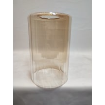Avize Camı.silindir,bal Rengi,kendinden Çizgili. E.27 Çap:10.00cm Bal