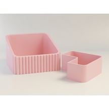 Bezos 3d Baskı Fıstık Kasesi - Çift Hazneli Kabuk Ayırıcı Sunum Kasesi - Pembe Pembe Mmbz Pembe - Pembe