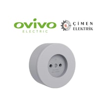 Ovivo Xone Gri Topraklı Priz Sıva Üstü