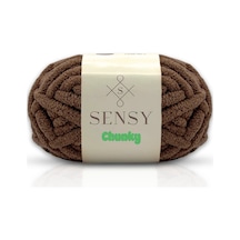 Sensy Chunky El Örgü Ipi 200 Gr Parmak Örgü Ipliği Kahverengi