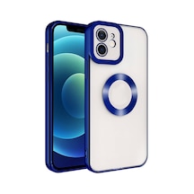 Apple Uyumlu iPhone 11 Kılıf Kamera Korumalı Logo Gösteren Tchs Omega Kapak - Lacivert Lacivert