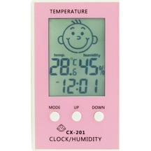 Çocuklar için İç Mekan Termometre ve Nem Ölçer Saatli Thr103