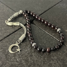 Sertifikalı Granat Lal 6mm 33lük Doğal Taş Tesbih