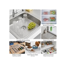 Lavabo Kurutma Matı 32x32 Cm, Şeffaf Petek Desenli Buzluk Ve Dondurucu Raf Koruyucu, Çekmece Raf İçi Kaydırmaz Düzenleyici Mat, Banyo, Tezgah Ve Evcil Hayvan Mama Alanı İçin Çok Amaçlı Mat Açık Gri