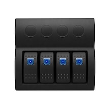 Labarka 4'lü Switch Panel Otomatik Sigortalı Mavi LED'li 12-24V