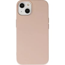Newface Apple İphone 14 Plus Kılıf Nano İçi Kadife Silikon - Pudra
