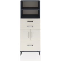 Hyperion Dolap 3 Raflı 3 Çekmeceli 2 Kapaklı 60x44x163 Antras... Antrasit