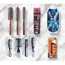 Elsa Professional 3 Lü Erkek Tarama Serisi Wax Tarağı Seti Hediyeli Sakal Seti Tıraş Köpüğü Ve Bıçağı