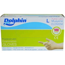 Pudralı Beyaz Latex Muayene Eldiveni Büyük Boy L 100 Lü Paket