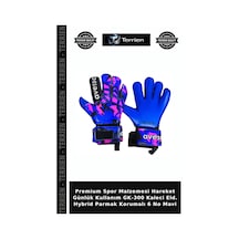 Premium Spor Malzemesi Hareket Günlük Kullanım Gk-300 Kaleci Eld. Hybrid Parmak Korumalı 6 No Mavi