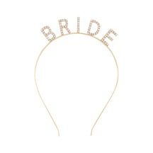 Mey İthalat Altın Gold Renk Bekarlığa Veda Kristal Taş Bride Tacı İthal 16x10 Cm