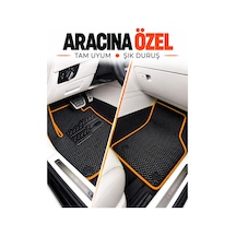 Citroen C5 2008-2017 Uyumlu Eva Oto Paspas Metal Topukluklu Havuzlu 5 Parça Siyah-turuncu