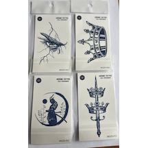 Güç 4 Adet Minimal 11x8 Cm 3 Hafta Kalıcı Yarı Kalıcı Geçici Dövme