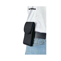 Lederax Ld170 Kanvas Kumaş Cırt Kapaklı Kemere Takılan Telefon Kı