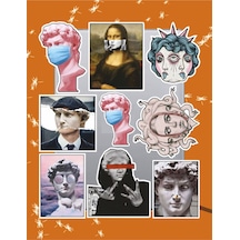 Art Temalı Seri 4 Sticker Seti Laptop Ajanda Notebook Tablet Telefon Defter Etiket Bullet Journal Diğer