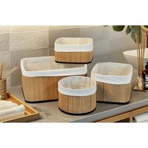 Wicker Premium Serisi 4'lü Set Organizer 000 Açık Krem
