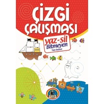 Yaz-sil Çizgi Çalışması Bitmeyen Yazı Defteri+tahta Kalm