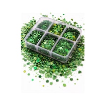 Emerald Green Clover Nail Glitter Box