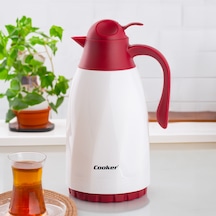 Coocker 2099 Cam Termos - Çay Kahve Keyfi Beyaz 1,3 L