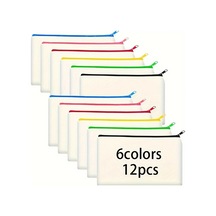 Willowhaven 12 Adet Boş Tuval Fermuarlı Kese, Kalem Ve Kozmetik Çantası, Dıy Sanat Seyahat