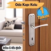 Oda Kapı Kolu Nikel İnox Aynalı Sağa Sola Uygun İç Dış Ahşap Pvc Metal Çelik Kapısı Tutamağı 1 Takım